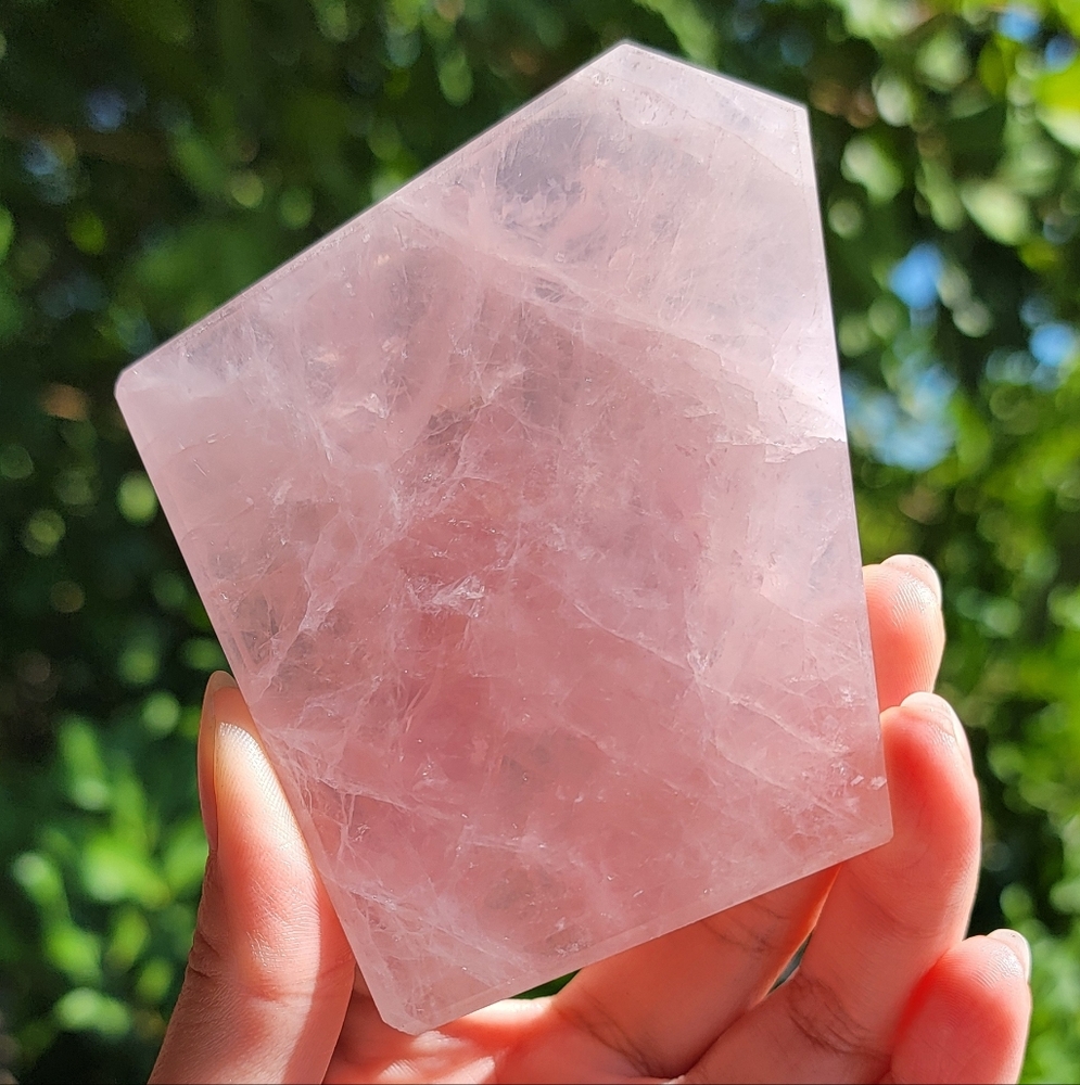 NEW 3.75" x 3.5" x 139g ROSE QUARTZ SLAB
